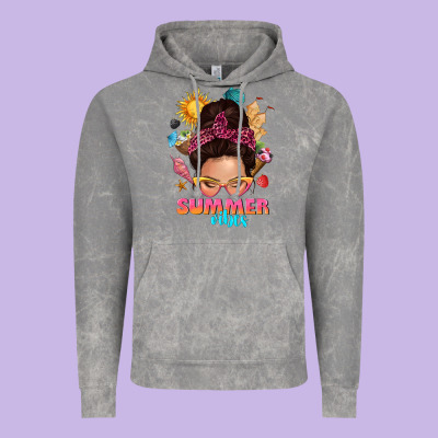 Summer Vibes Messy Bun Tbw Vintage Hoodie Designed By Texasbilliewilder