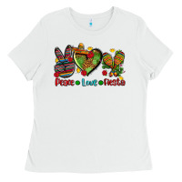 White peace love fiesta ado Ladies Tee - AdoDesignShop