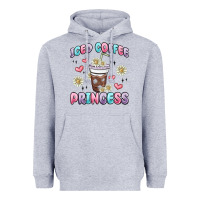 Heather Grey iced coffee princess Heavyweight Hoodie - MaliasSmallBusiness