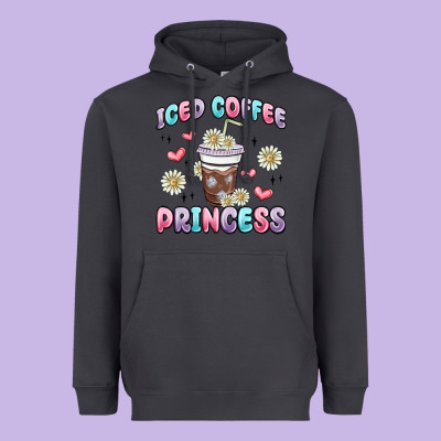 Iced Coffee Princess Heavyweight Hoodie Designed By Maliassmallbusiness