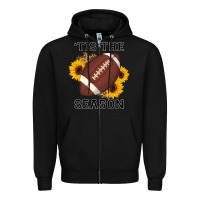 Black tis the season football sunflower Zipper Hoodie - AdoDesignShop