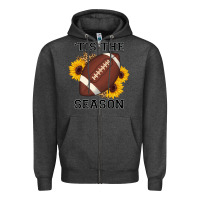 Charcoal Heather tis the season football sunflower Zipper Hoodie - AdoDesignShop