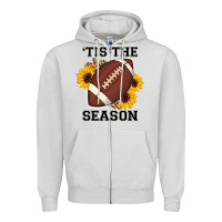 Dove Grey tis the season football sunflower Zipper Hoodie - AdoDesignShop