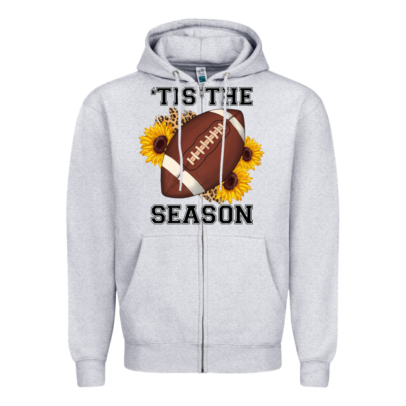 Tis The Season Football Sunflower Zipper Hoodie by AdoDesignShop | Teevron