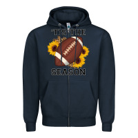Navy tis the season football sunflower Zipper Hoodie - AdoDesignShop