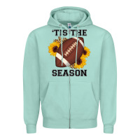 Seafoam tis the season football sunflower Zipper Hoodie - AdoDesignShop