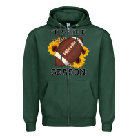 Sports Green tis the season football sunflower Zipper Hoodie - AdoDesignShop