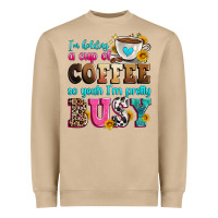 Mushroom i'm holding a cup of coffee so yeah i'm pretty bus Heavyweight Sweatshirt - Zillion Design Studio
