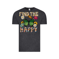 Vintage Black Kind The Happy Vintage Tee - CowhideDigitalArt