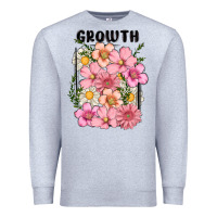 Heather Grey growth flower Premium Sweatshirt - MaliasSmallBusiness