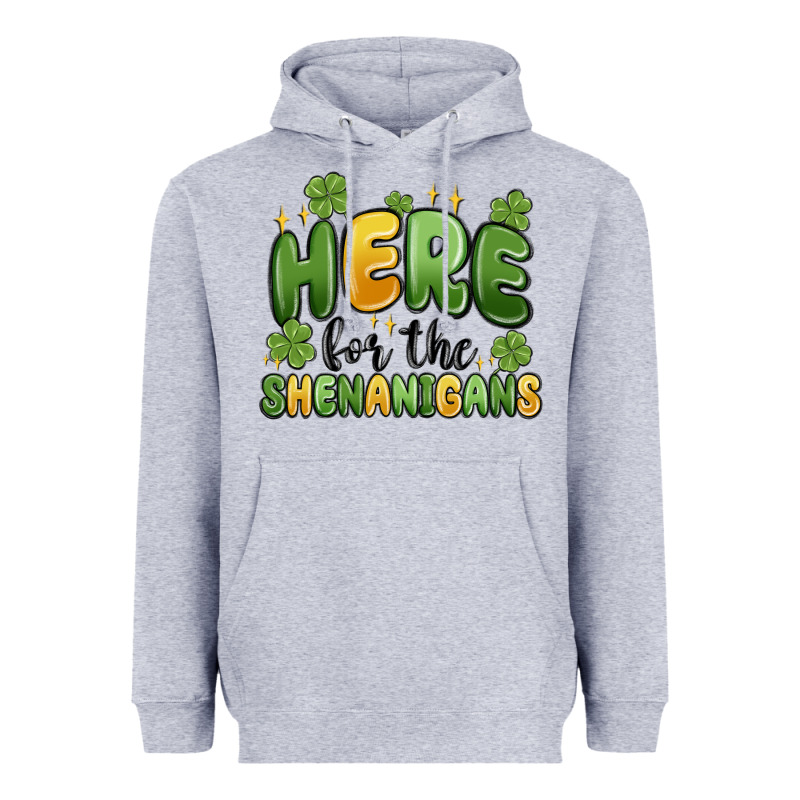 Here For The Shenanigans Heavyweight Hoodie by MaliasSmallBusiness | Teevron