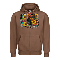 Chestnut western rooster coop animals sunflowers cowhide serape wooden Zipper Hoodie - Artiststas
