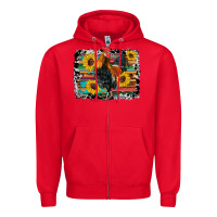 Red western rooster coop animals sunflowers cowhide serape wooden Zipper Hoodie - Artiststas