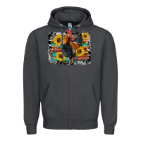 Smoke western rooster coop animals sunflowers cowhide serape wooden Zipper Hoodie - Artiststas