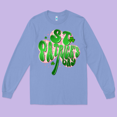 St Patricks Day Clover Long Sleeve Tee Designed By Artiststas