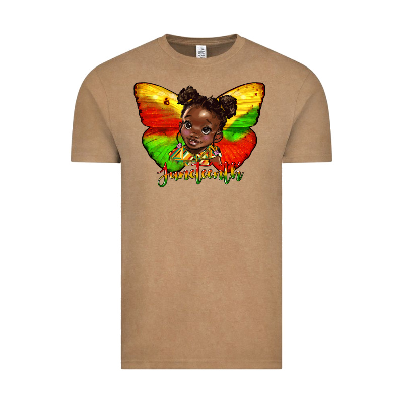 Juneteenth Butterfly Black Girl Vintage Tee by HRA Design Shop | Teevron