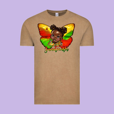 Juneteenth Butterfly Black Girl Vintage Tee Designed By Hra Design Shop
