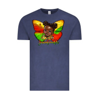 Vintage Denim juneteenth butterfly black girl Vintage Tee - HRA Design Shop