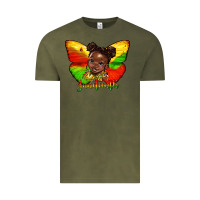 Vintage Olive juneteenth butterfly black girl Vintage Tee - HRA Design Shop