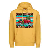 Mustard truck gemstone leopard Premium Hoodie - AdoDesignShop