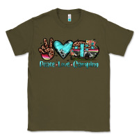 Army Green peace love camping Classic Tee - JahusDesignShop