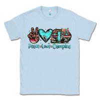 Dusty Blue peace love camping Classic Tee - JahusDesignShop