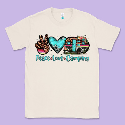 Peace Love Camping Classic Tee Designed By Jahusdesignshop