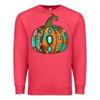 Cardinal Western cowhide turquoise pumpkin Premium Sweatshirt - NancyCooperArtShop