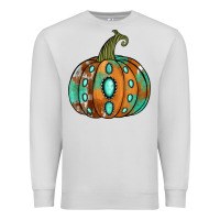 Dove Grey Western cowhide turquoise pumpkin Premium Sweatshirt - NancyCooperArtShop