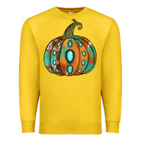 Lemon Western cowhide turquoise pumpkin Premium Sweatshirt - NancyCooperArtShop