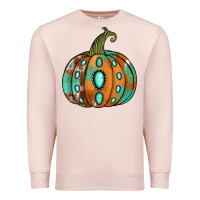 Pale Pink Western cowhide turquoise pumpkin Premium Sweatshirt - NancyCooperArtShop