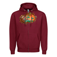Burgundy tis the season football pumpkin Zipper Hoodie - AdoDesignShop