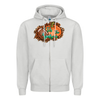 Dove Grey tis the season football pumpkin Zipper Hoodie - AdoDesignShop