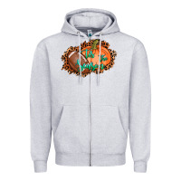 Heather Grey tis the season football pumpkin Zipper Hoodie - AdoDesignShop