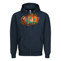 Navy tis the season football pumpkin Zipper Hoodie - AdoDesignShop