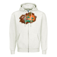 Oatmeal Heather tis the season football pumpkin Zipper Hoodie - AdoDesignShop