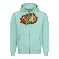 Seafoam tis the season football pumpkin Zipper Hoodie - AdoDesignShop