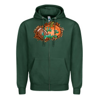 Sports Green tis the season football pumpkin Zipper Hoodie - AdoDesignShop