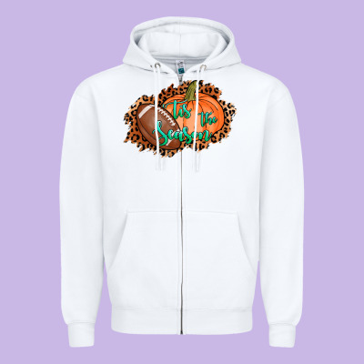Tis The Season Football Pumpkin Zipper Hoodie Designed By Adodesignshop
