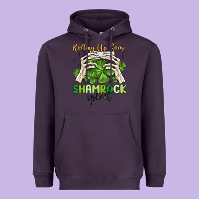 Rolling Up Some Shamrock Spirit Heavyweight Hoodie Designed By Maliassmallbusiness