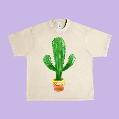 Mexican Cactus Urban Heavy Tee Designed By Fadigitalartstudio
