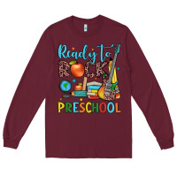 Burgundy ready to rock preschool Long Sleeve Tee - JahusDesignShop