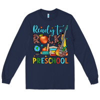 Navy ready to rock preschool Long Sleeve Tee - JahusDesignShop