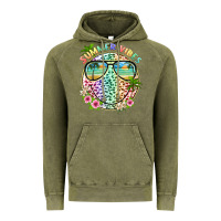 Vintage Olive summer vibes with smile face and leopard Vintage Hoodie - texasbilliewilder