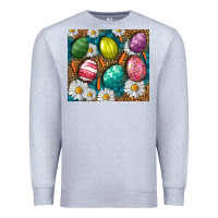 Heather Grey Easter eggs Premium Sweatshirt - NancyCooperArtShop