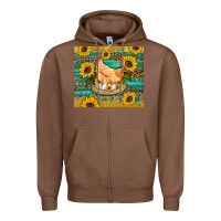 Chestnut western farm chicken coop animals sunflowers leopard turquoise wooden Zipper Hoodie - Artiststas