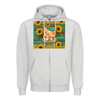 Dove Grey western farm chicken coop animals sunflowers leopard turquoise wooden Zipper Hoodie - Artiststas