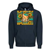 Navy western farm chicken coop animals sunflowers leopard turquoise wooden Zipper Hoodie - Artiststas