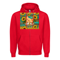 Red western farm chicken coop animals sunflowers leopard turquoise wooden Zipper Hoodie - Artiststas
