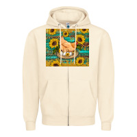 Western Farm Chicken Coop Animals Sunflowers Leopard Turquoise Wooden Zipper Hoodie | Teevron